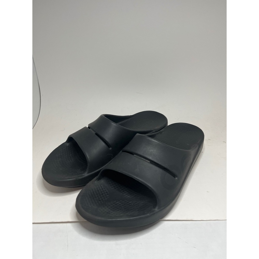 OOFOS Unisex OOahh Sport Slide Sandals M11 W13 Black Recovery Footwear